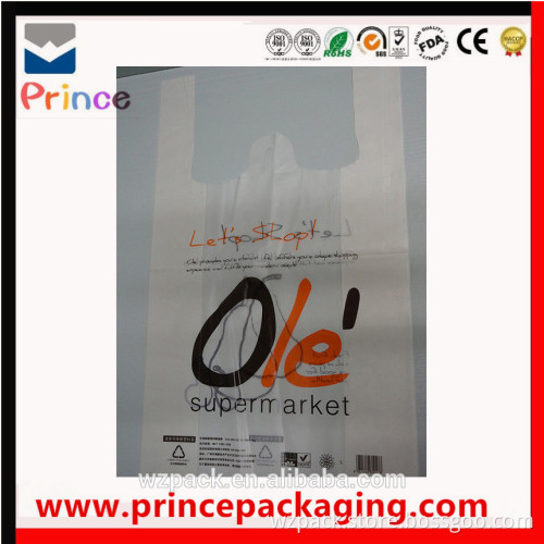 Eco-friendly bioderagdable disposable plastic T shirt shopping bag